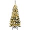 4.5Ft Pre-Lit Pencil Snow Flocked Pencil Christmas Tree Holiday Decoration